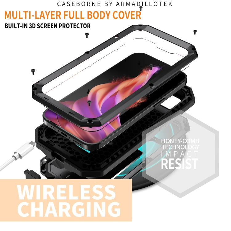 For iPhone 15 R-JUST Sliding Camera IP54 Life Waterproof Holder Phone Case(Black) - iPhone 15 Cases by R-JUST | Online Shopping South Africa | PMC TechLife | Buy Now Pay Later Mobicred