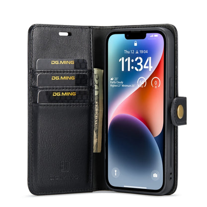 For iPhone 15 Plus DG.MING Crazy Horse Texture Detachable Magnetic Leather Phone Case(Black) - iPhone 15 Plus Cases by DG.MING | Online Shopping South Africa | PMC Jewellery | Buy Now Pay Later Mobicred