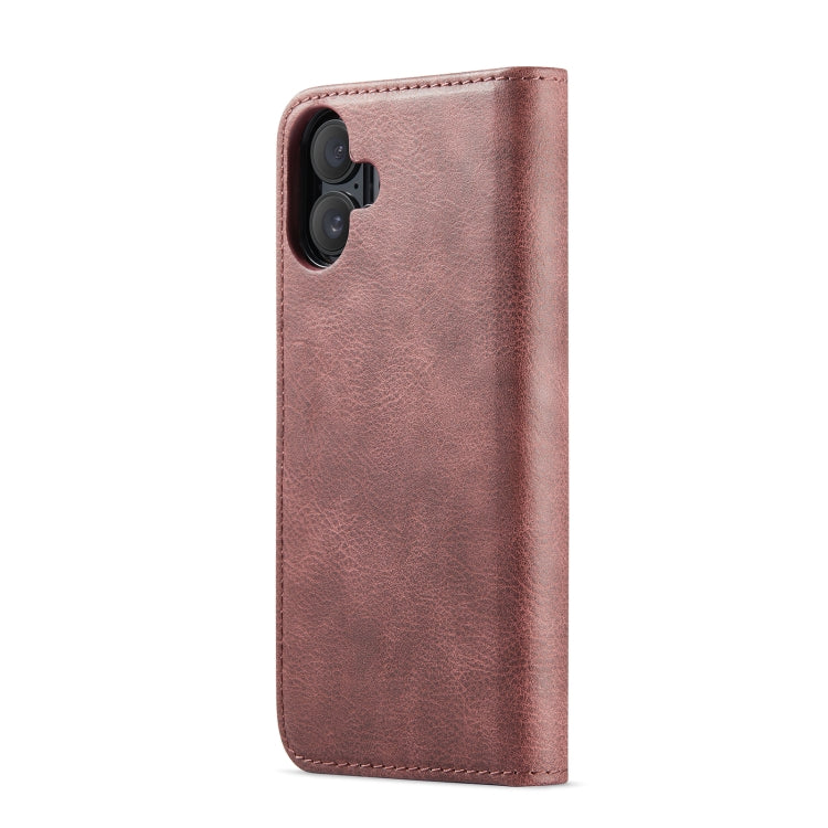 For iPhone 16 DG.MING Crazy Horse Texture Detachable Magnetic Leather Phone Case(Red) - free shipping - PMC Jewellery - Order now!