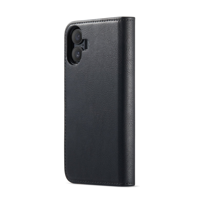 For iPhone 16 DG.MING Crazy Horse Texture Detachable Magnetic Leather Phone Case(Black) - iPhone 16 Cases by DG.MING | Online Shopping South Africa | PMC Jewellery | Buy Now Pay Later Mobicred