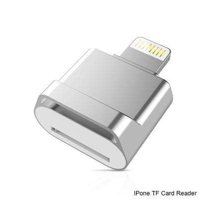 MicroDrive 8pin To TF Card Adapter Mini iPhone & iPad TF Card Reader, Capacity:64GB(Silver) -  by MICRODRIVE | Online Shopping South Africa | PMC Jewellery | Buy Now Pay Later Mobicred