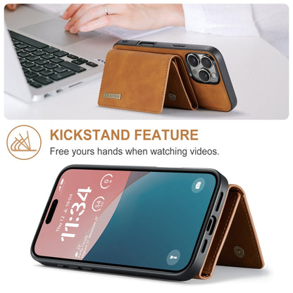 For iPhone 16 Pro DG.MING M1 Series 3-Fold Multi Card Wallet Leather Phone Case(Brown) - iPhone 16 Pro Cases by DG.MING | Online Shopping South Africa | PMC Jewellery | Buy Now Pay Later Mobicred