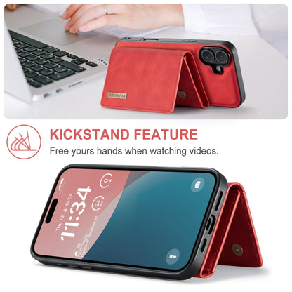 For iPhone 16 Plus DG.MING M1 Series 3-Fold Multi Card Wallet Leather Phone Case(Red) - iPhone 16 Plus Cases by DG.MING | Online Shopping South Africa | PMC Jewellery | Buy Now Pay Later Mobicred