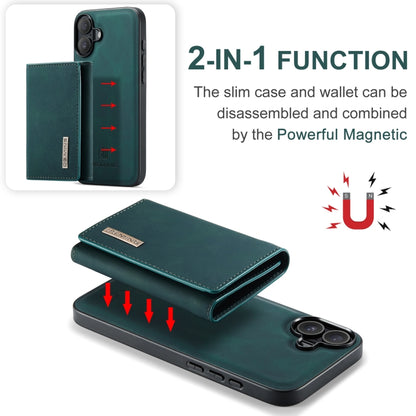 For iPhone 16 Plus DG.MING M1 Series 3-Fold Multi Card Wallet Leather Phone Case(Green) - iPhone 16 Plus Cases by DG.MING | Online Shopping South Africa | PMC Jewellery | Buy Now Pay Later Mobicred