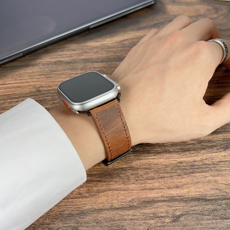 For Apple Watch Ultra 2 49mm Retro Texture Leather Watch Band(Purple) - Watch Bands by PMC TechLife | Online Shopping South Africa | PMC TechLife | Buy Now Pay Later Mobicred