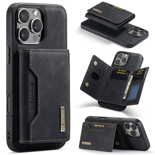 For iPhone 16 Pro Max DG.MING M2 Series 3-Fold Card Bag Wallet Leather Phone Case(Black) - iPhone 16 Pro Max Cases by DG.MING | Online Shopping South Africa | PMC Jewellery | Buy Now Pay Later Mobicred