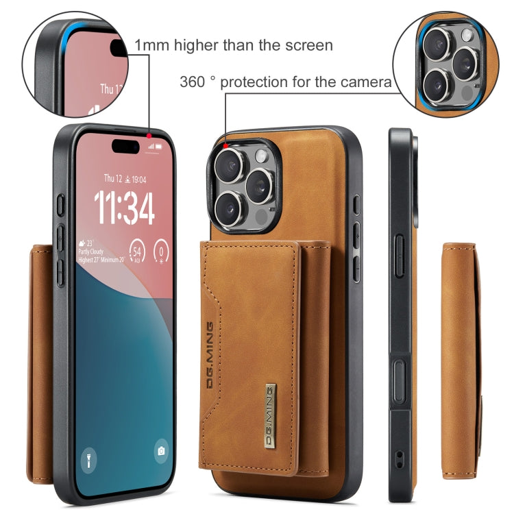 For iPhone 16 Pro Max DG.MING M2 Series 3-Fold Card Bag Wallet Leather Phone Case(Brown) - free shipping - PMC Jewellery - Order now!