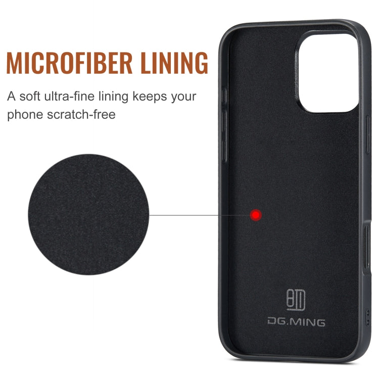 For iPhone 16 Pro DG.MING M2 Series 3-Fold Card Bag Wallet Leather Phone Case(Coffee) - free shipping - PMC Jewellery - Order now!