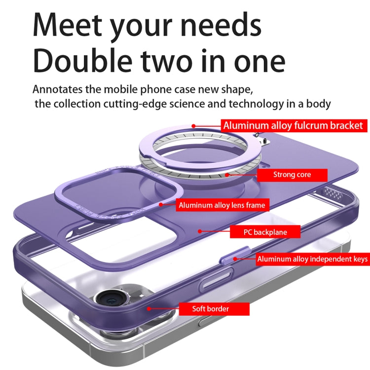 For iPhone 14 Pro Max MagSafe Metal Holder Frosted Translucent Phone Case(Pink) - free shipping - PMC TechLife - Order now!
