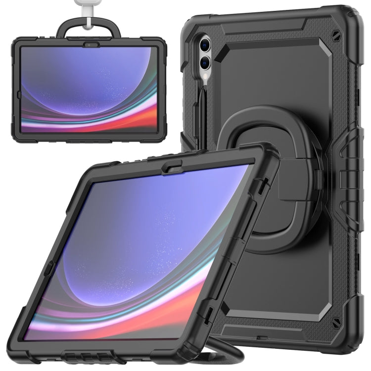 For Samsung Galaxy Tab S9+ / S10+ D Type Silicone Hybrid PC Tablet Case with Handle Holder(Black) - Galaxy Tab S9+ Cases by PMC Jewellery | Online Shopping South Africa | PMC Jewellery | Buy Now Pay Later Mobicred