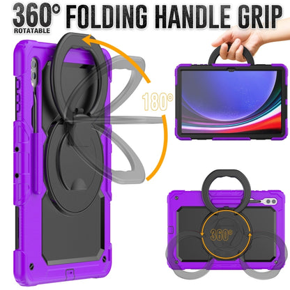 For Samsung Galaxy Tab S10 Ultra D Type Silicone Hybrid PC Tablet Case with Handle Holder(Purple) - Galaxy Tab S9 Ultra Cases by PMC Jewellery | Online Shopping South Africa | PMC Jewellery | Buy Now Pay Later Mobicred