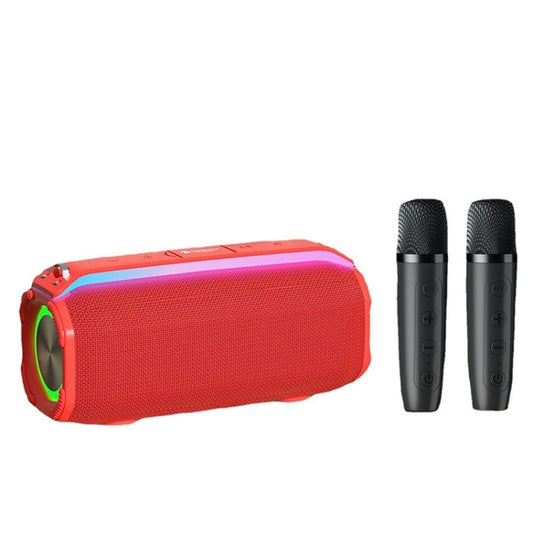 New RiXing NR8809 20W Outdoor Portable TWS Smart Wireless Bluetooth Speaker, Style:Dual Mic(Red) - Desktop Speaker by NewRixing | Online Shopping South Africa | PMC Jewellery | Buy Now Pay Later Mobicred