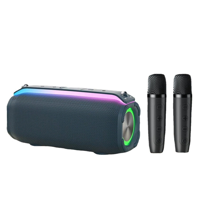 New RiXing NR8809 20W Outdoor Portable TWS Smart Wireless Bluetooth Speaker, Style:Dual Mic(Blue) - free shipping - PMC Jewellery - Order now!