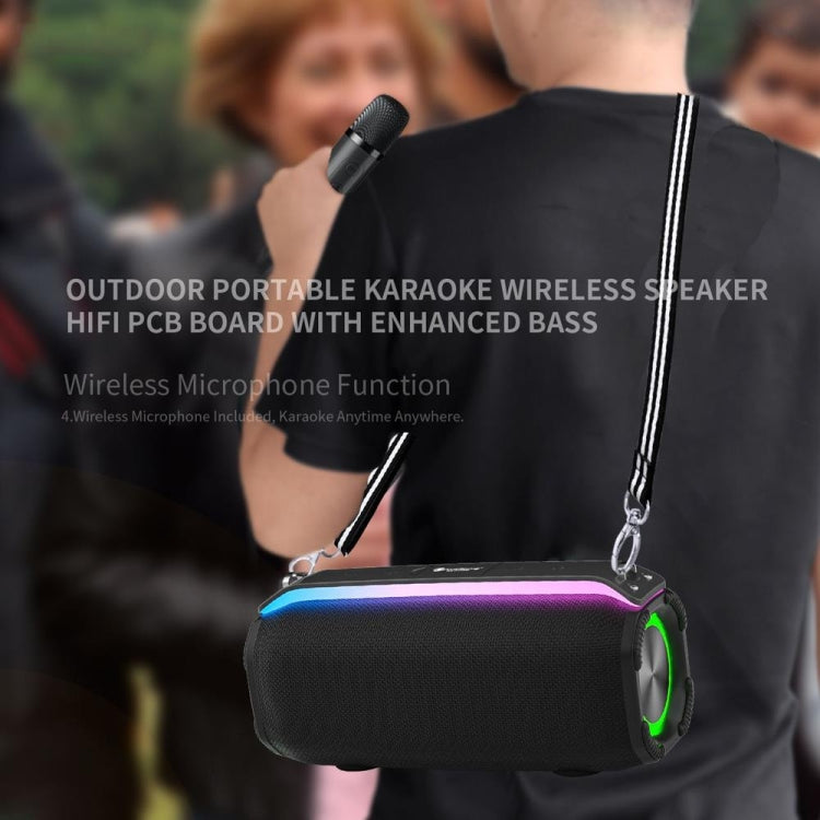 New RiXing NR8809 20W Outdoor Portable TWS Smart Wireless Bluetooth Speaker, Style:Single Mic(Blue) - free shipping - PMC Jewellery - Order now!