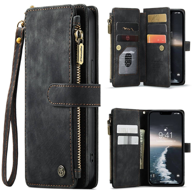 For iPhone 15 CaseMe C30 Multifunctional Leather Phone Case(Black) - iPhone 15 Cases by CaseMe | Online Shopping South Africa | PMC Jewellery | Buy Now Pay Later Mobicred