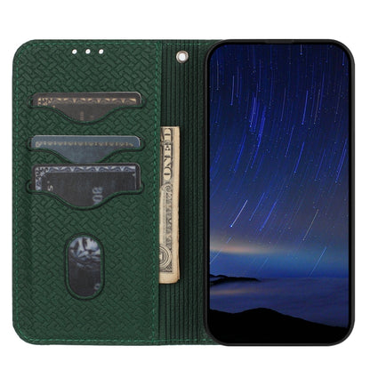 For iPhone SE 2024 Woven Texture Stitching Magnetic Leather Phone Case(Green) - More iPhone Cases by PMC Jewellery | Online Shopping South Africa | PMC Jewellery | Buy Now Pay Later Mobicred