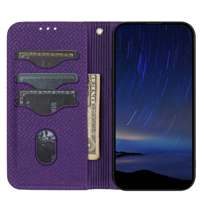 For iPhone SE 2024 Woven Texture Stitching Magnetic Leather Phone Case(Purple) - More iPhone Cases by PMC Jewellery | Online Shopping South Africa | PMC Jewellery | Buy Now Pay Later Mobicred