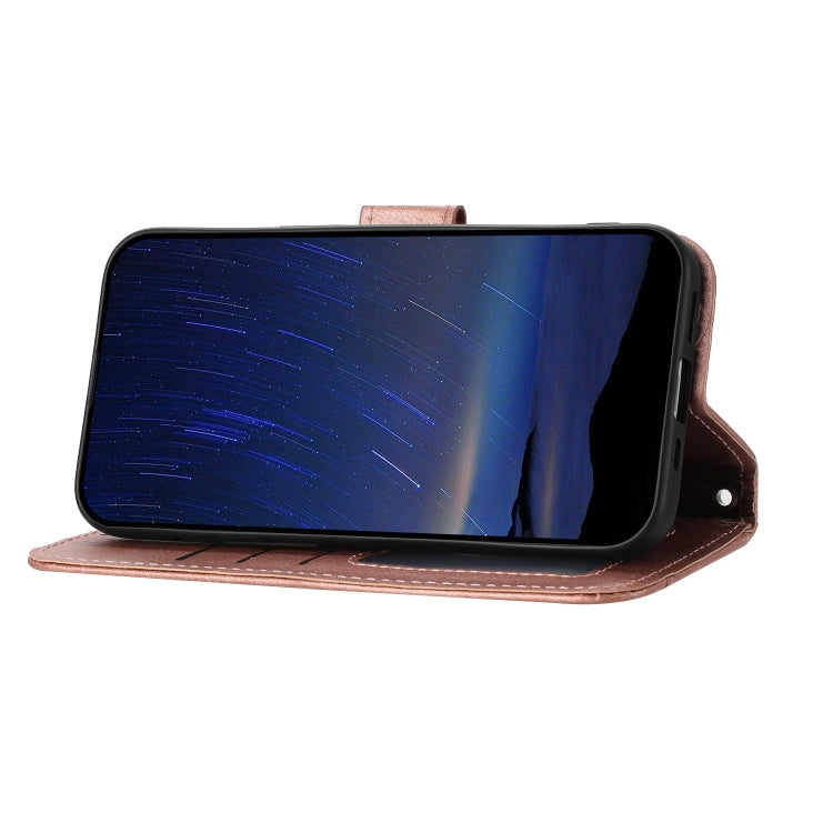 For iPhone SE 2024 Oil Skin Zipper Wallet Leather Phone Case(Rose Gold) - More iPhone Cases by PMC Jewellery | Online Shopping South Africa | PMC Jewellery | Buy Now Pay Later Mobicred