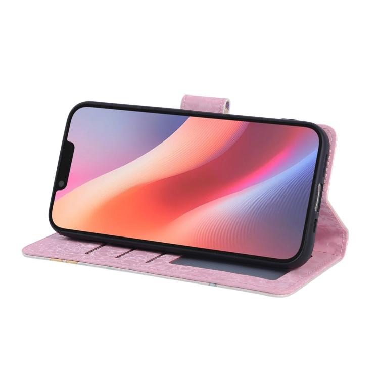 For iPhone 16e Bronzing Painting RFID Leather Case(Bloosoming Flower) - iPhone 16e Cases by PMC TechLife | Online Shopping South Africa | PMC TechLife | Buy Now Pay Later Mobicred