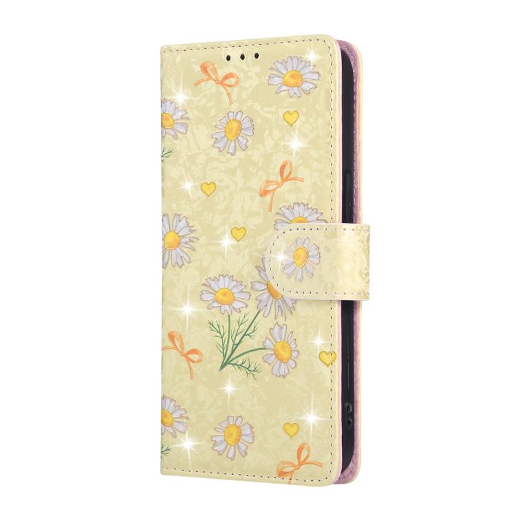 For iPhone 16e Bronzing Painting RFID Leather Case(Yellow Daisy) - iPhone 16e Cases by PMC TechLife | Online Shopping South Africa | PMC TechLife | Buy Now Pay Later Mobicred