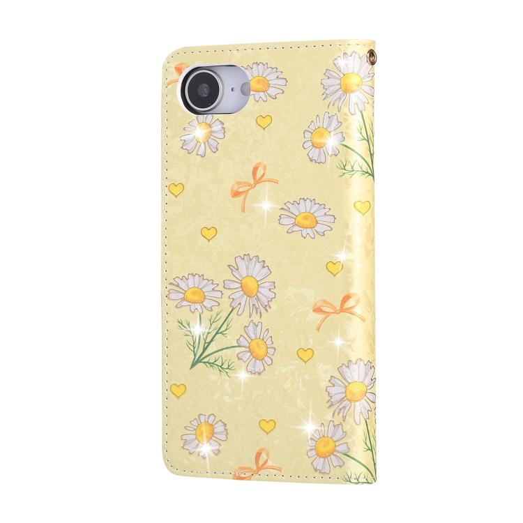 For iPhone 16e Bronzing Painting RFID Leather Case(Yellow Daisy) - iPhone 16e Cases by PMC TechLife | Online Shopping South Africa | PMC TechLife | Buy Now Pay Later Mobicred