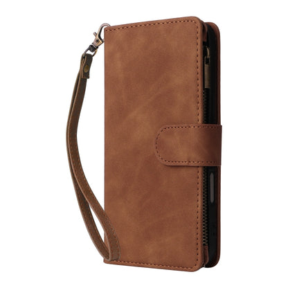 For iPhone 16 Crossbody Multi-card Slot Wallet Zipper Leather Phone Case(Brown) - iPhone 16 Cases by PMC Jewellery | Online Shopping South Africa | PMC Jewellery | Buy Now Pay Later Mobicred