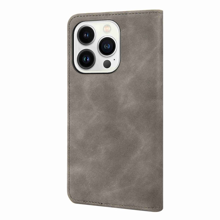 For iPhone 16 Pro Max Skin Feel Splicing Leather Phone Case(Grey) - iPhone 16 Pro Max Cases by PMC Jewellery | Online Shopping South Africa | PMC Jewellery | Buy Now Pay Later Mobicred