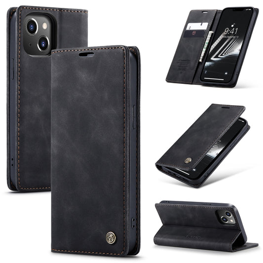 For iPhone 15 CaseMe 013 Multifunctional Horizontal Flip Leather Phone Case(Black) - iPhone 15 Cases by CaseMe | Online Shopping South Africa | PMC Jewellery | Buy Now Pay Later Mobicred