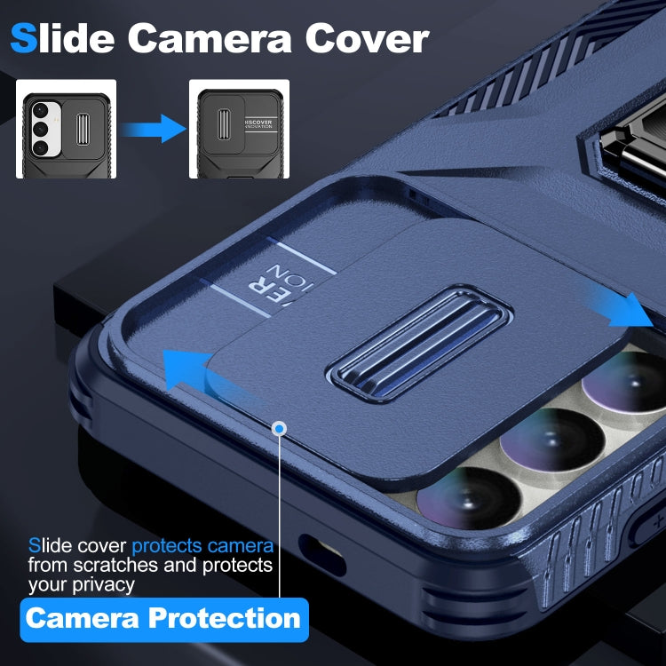 For Samsung Galaxy S24+ 5G / S25+ 5G Sliding Camshield Holder Phone Case(Blue) - Galaxy S24+ 5G Cases by PMC Jewellery | Online Shopping South Africa | PMC Jewellery | Buy Now Pay Later Mobicred