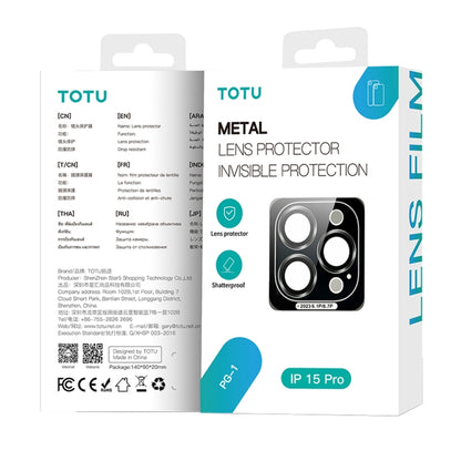 For iPhone 15 Plus TOTU PG-1 Golden Shield Series Metal Frame Lens Protector(Green) - Lens & Accessories by TOTUDESIGN | Online Shopping South Africa | PMC Jewellery | Buy Now Pay Later Mobicred