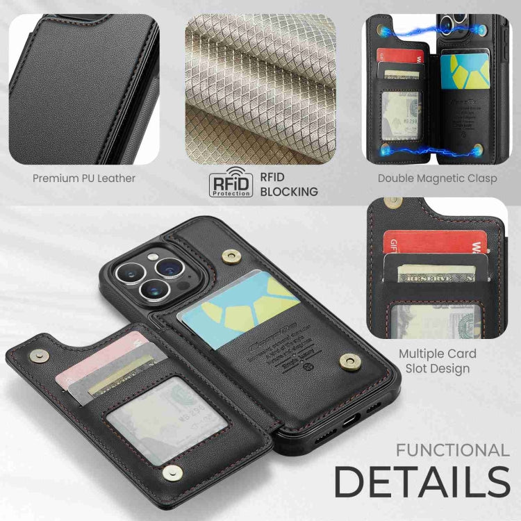 For iPhone 15 Pro Max CaseMe C22 Card Slots Holder RFID Anti-theft Phone Case(Black) - iPhone 15 Pro Max Cases by CaseMe | Online Shopping South Africa | PMC Jewellery | Buy Now Pay Later Mobicred