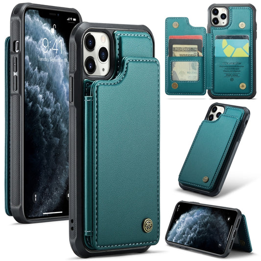 For iPhone 11 Pro CaseMe C22 Card Slots Holder RFID Anti-theft Phone Case(Blue Green) - iPhone 11 Pro Cases by CaseMe | Online Shopping South Africa | PMC Jewellery | Buy Now Pay Later Mobicred