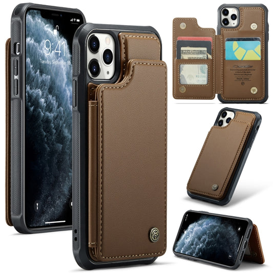 For iPhone 11 Pro CaseMe C22 Card Slots Holder RFID Anti-theft Phone Case(Brown) - iPhone 11 Pro Cases by CaseMe | Online Shopping South Africa | PMC Jewellery | Buy Now Pay Later Mobicred