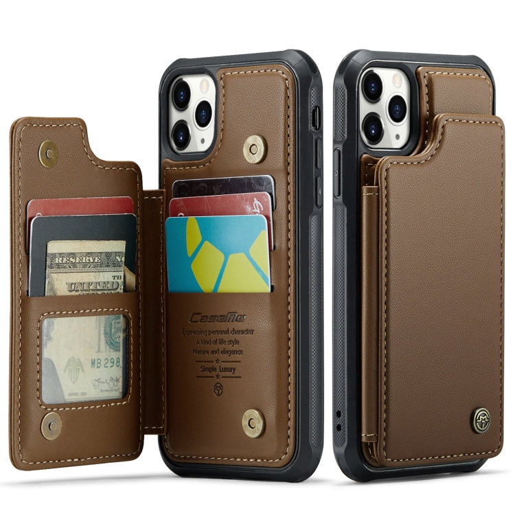 For iPhone 11 Pro Max CaseMe C22 Card Slots Holder RFID Anti-theft Phone Case(Brown) - iPhone 11 Pro Max Cases by CaseMe | Online Shopping South Africa | PMC Jewellery | Buy Now Pay Later Mobicred