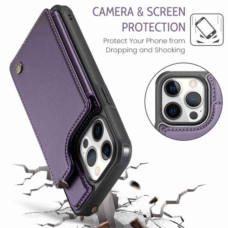 For iPhone 12 Pro Max CaseMe C22 Card Slots Holder RFID Anti-theft Phone Case(Purple) - iPhone 12 Pro Max Cases by CaseMe | Online Shopping South Africa | PMC Jewellery | Buy Now Pay Later Mobicred