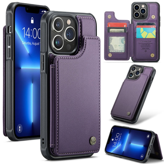 For iPhone 13 Pro Max CaseMe C22 Card Slots Holder RFID Anti-theft Phone Case(Purple) - iPhone 13 Pro Max Cases by CaseMe | Online Shopping South Africa | PMC Jewellery | Buy Now Pay Later Mobicred