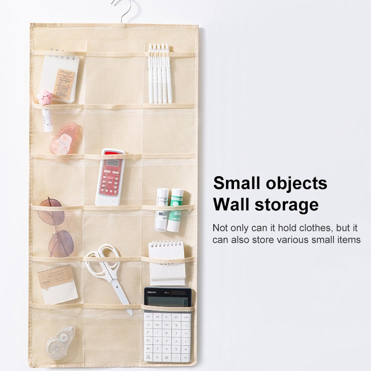 5+10 Grids Underwear Storage Bag Non-woven Double-sided Hanging Storage Bag(Beige) - Storage Bags by PMC TechLife | Online Shopping South Africa | PMC TechLife | Buy Now Pay Later Mobicred