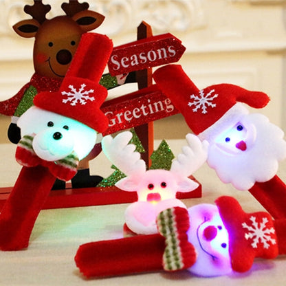 Santa Style Flash Light Merry Christmas Slap Pat Circle Wristband(Flannel Light Deer) - Christmas Wearable Decoration by PMC Jewellery | Online Shopping South Africa | PMC Jewellery | Buy Now Pay Later Mobicred