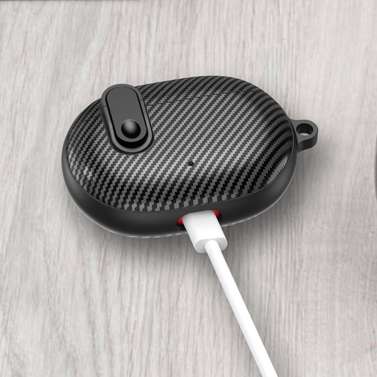 For Beats Studio Buds Switch Carbon Fiber Wireless Earphones Protective Case(Black Purple) - Other Case by PMC Jewellery | Online Shopping South Africa | PMC Jewellery | Buy Now Pay Later Mobicred