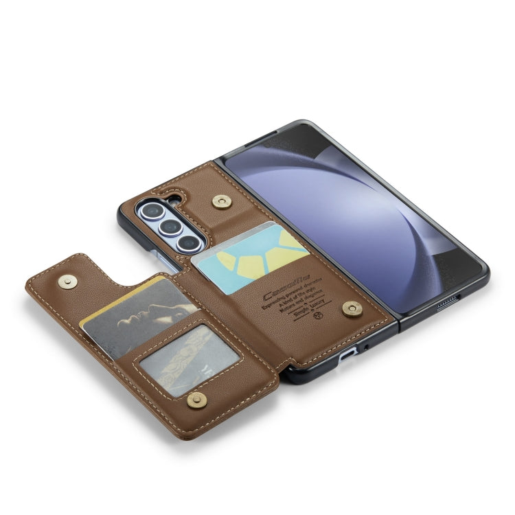 For Samsung Galaxy Z Fold5 CaseMe C22 PC+TPU Business Style RFID Anti-theft Leather Phone Case(Brown) - Galaxy Z Fold5 Cases by CaseMe | Online Shopping South Africa | PMC Jewellery | Buy Now Pay Later Mobicred