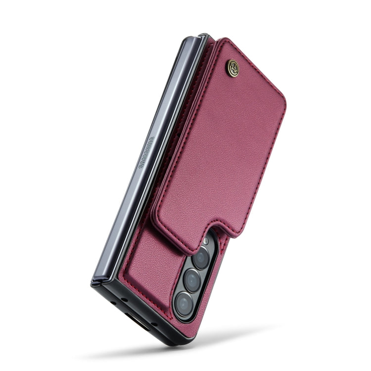 For Samsung Galaxy Z Fold3 5G CaseMe C22 PC+TPU Business Style RFID Anti-theft Leather Phone Case(Wine Red) - Galaxy Phone Cases by CaseMe | Online Shopping South Africa | PMC Jewellery | Buy Now Pay Later Mobicred