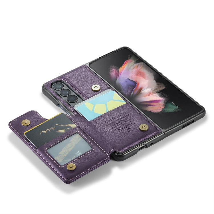 For Samsung Galaxy Z Fold3 5G CaseMe C22 PC+TPU Business Style RFID Anti-theft Leather Phone Case(Purple) - Galaxy Phone Cases by CaseMe | Online Shopping South Africa | PMC Jewellery | Buy Now Pay Later Mobicred