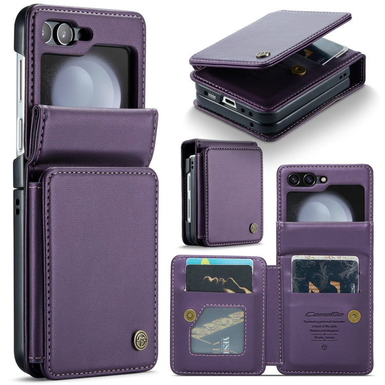 For Samsung Galaxy Z Flip5 CaseMe C22 PC+TPU Business Style RFID Anti-theft Leather Phone Case(Purple) - Galaxy Z Flip5 Cases by CaseMe | Online Shopping South Africa | PMC Jewellery | Buy Now Pay Later Mobicred