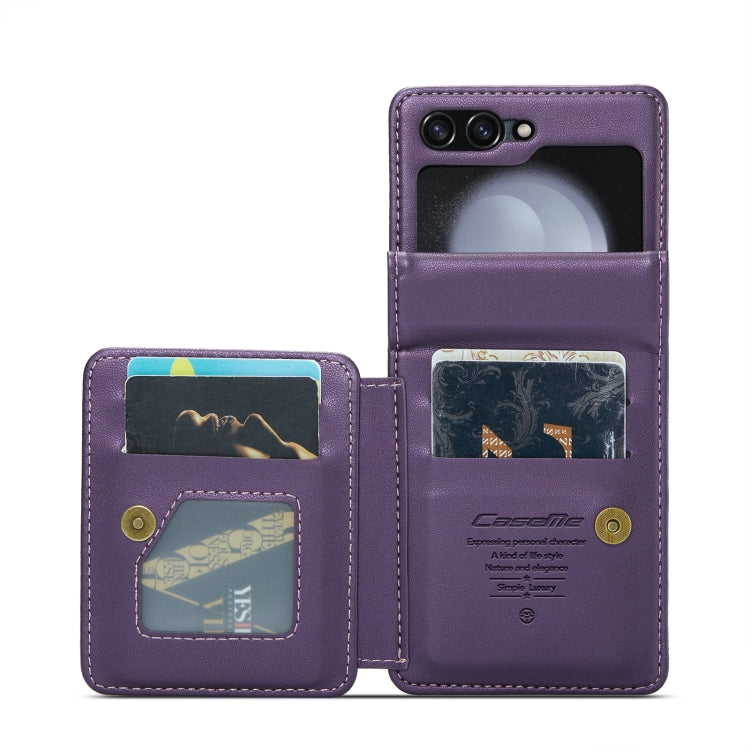 For Samsung Galaxy Z Flip5 CaseMe C22 PC+TPU Business Style RFID Anti-theft Leather Phone Case(Purple) - Galaxy Z Flip5 Cases by CaseMe | Online Shopping South Africa | PMC Jewellery | Buy Now Pay Later Mobicred