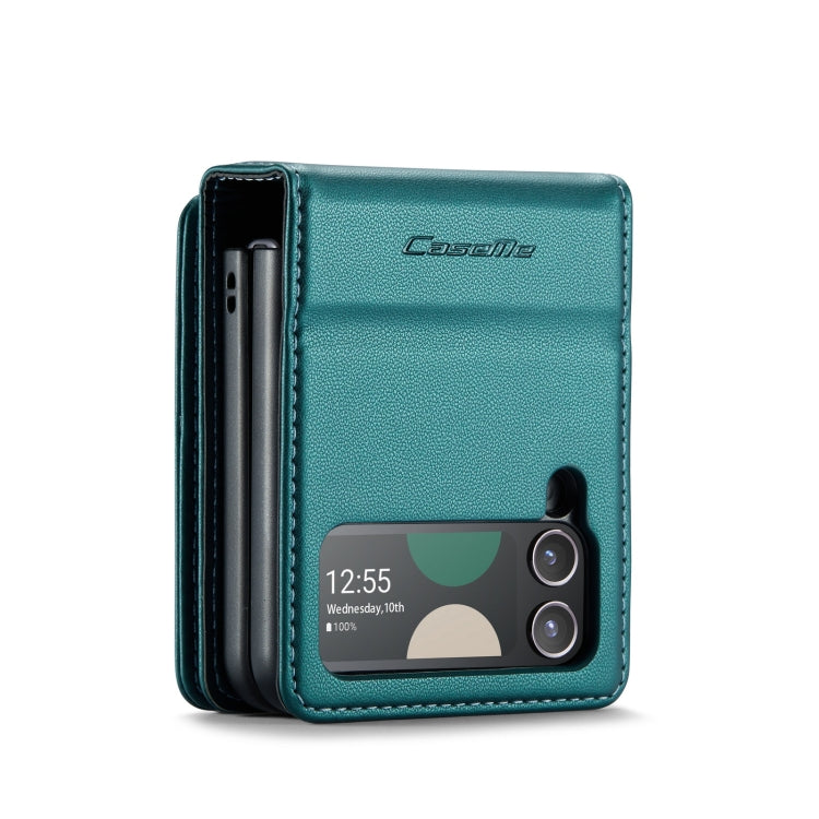 For Samsung Galaxy Z Flip3 5G CaseMe C22 PC+TPU Business Style RFID Anti-theft Leather Phone Case(Blue Green) - Galaxy Phone Cases by CaseMe | Online Shopping South Africa | PMC Jewellery | Buy Now Pay Later Mobicred