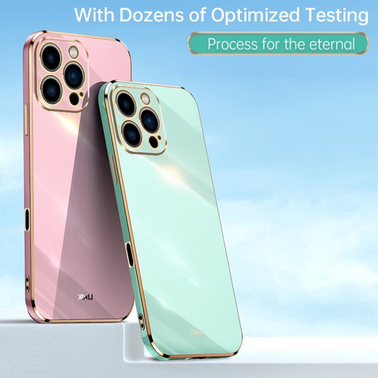 For iPhone 16 Pro XINLI Straight Edge 6D Electroplate TPU Phone Case(Pink) - iPhone 16 Pro Cases by XINLI | Online Shopping South Africa | PMC Jewellery | Buy Now Pay Later Mobicred