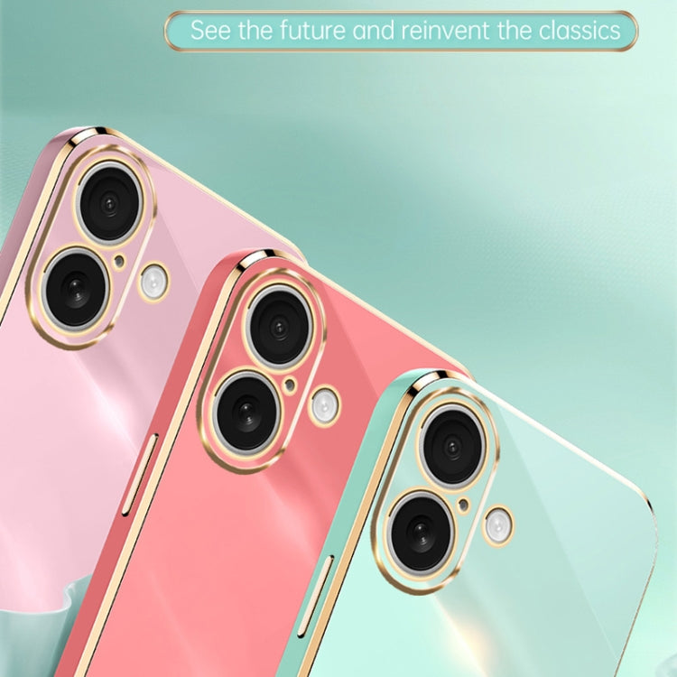 For iPhone 16 Plus XINLI Straight Edge 6D Electroplate TPU Phone Case(Mint Green) - iPhone 16 Plus Cases by XINLI | Online Shopping South Africa | PMC Jewellery | Buy Now Pay Later Mobicred