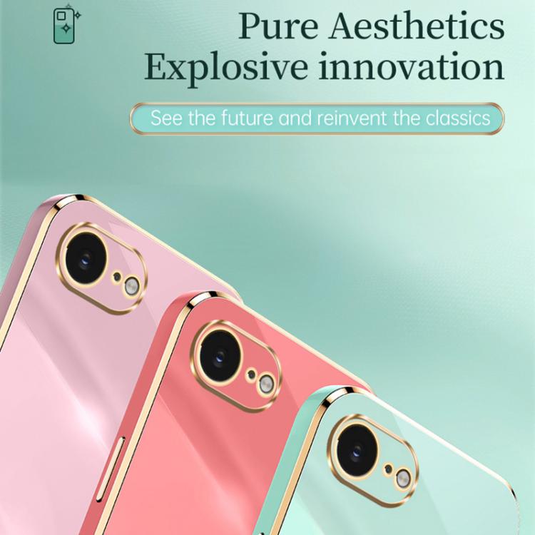 For iPhone 16e XINLI Straight Edge 6D Electroplate TPU Phone Case(Cherry Purple) - free shipping - PMc TechLife - Order now!