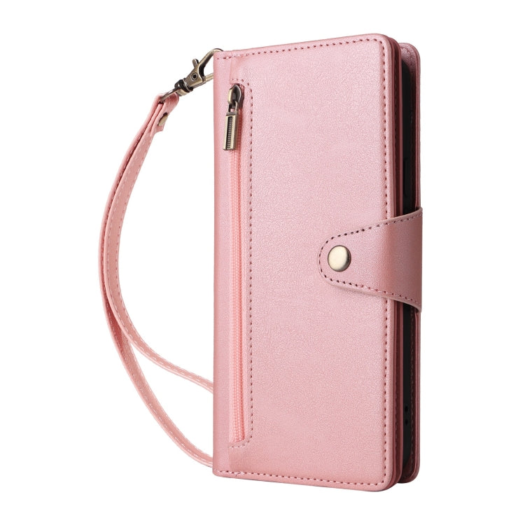 For Google Pixel 9 Pro Rivet Buckle 9 Cards Three Fold Leather Phone Case(Rose Gold) - free shipping - PMC TechLife - Order now!