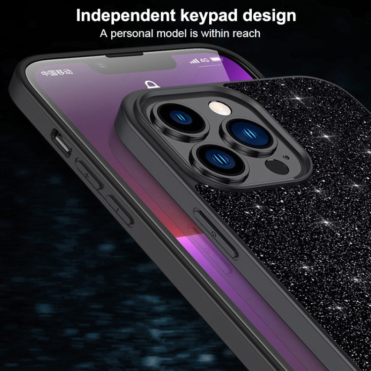 For iPhone 16 Pro SULADA Glittery PC Hybrid TPU Handmade Leather Phone Case(Purple) - iPhone 16 Pro Cases by SULADA | Online Shopping South Africa | PMC Jewellery | Buy Now Pay Later Mobicred